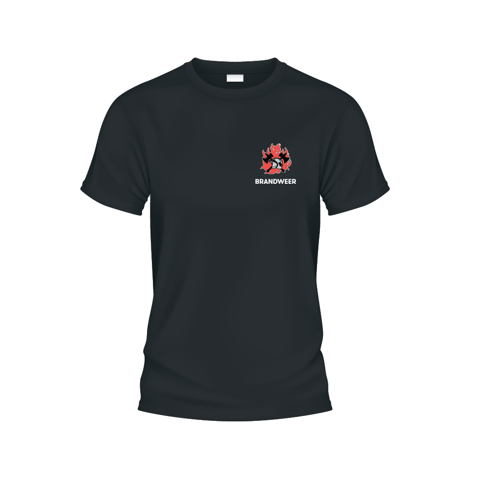 T-shirt brandweer logo zwart/navy