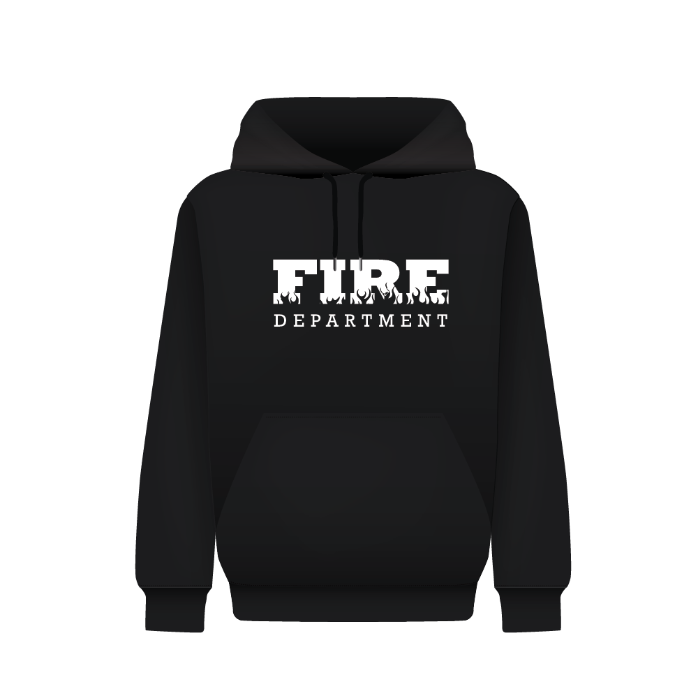 Hoodie fire department - zwart/navy