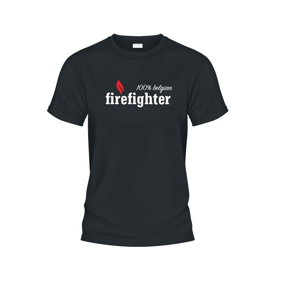 t-shirt Hoodie belgian firefighter - zwart/navy