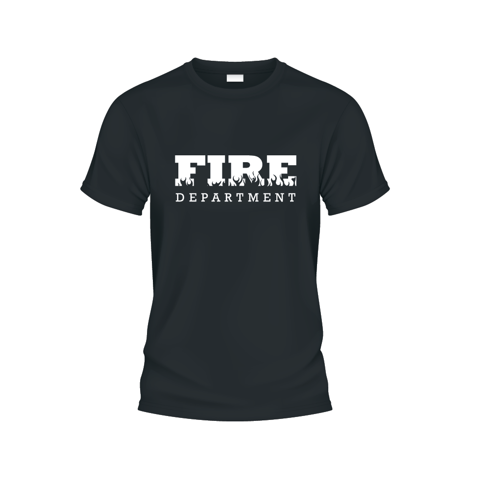 T-shirt Fire Dept zwart/navy